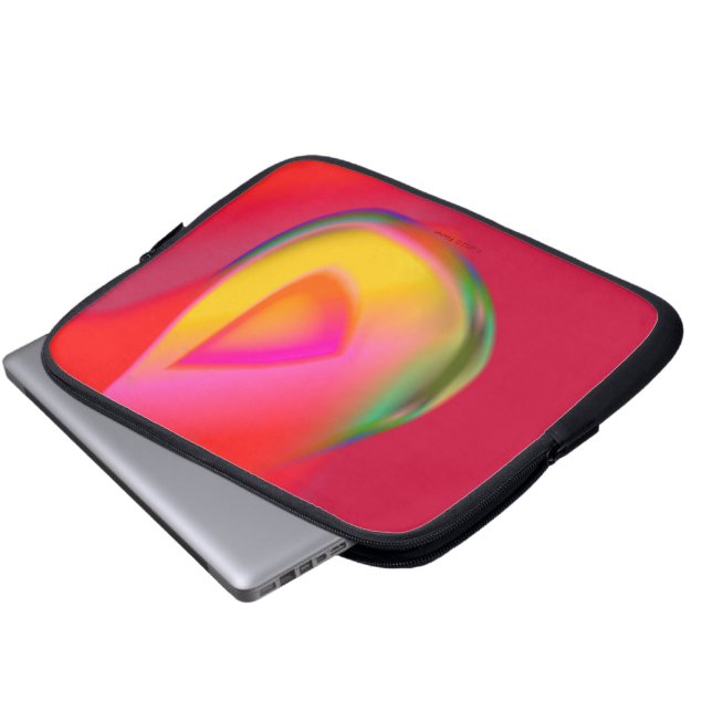 Yellow Drop Triangle on Red Laptop Sleeve (Front Bottom)