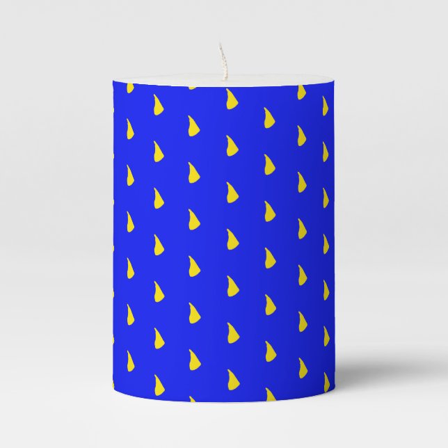 Yellow drops Pillar Candle (Front)