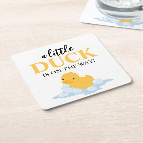 Yellow Duck A Babys On The Way Paper Coaster