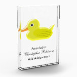 Yellow Duck Acrylic Award<br><div class="desc">Duck Design Award. This fun duck design makes a great gift for any duck lover. Customize with any text of your choice. Design by justbyjulie</div>