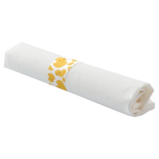 Yellow Duck All Over Print Party Napkin Bands (Angled)