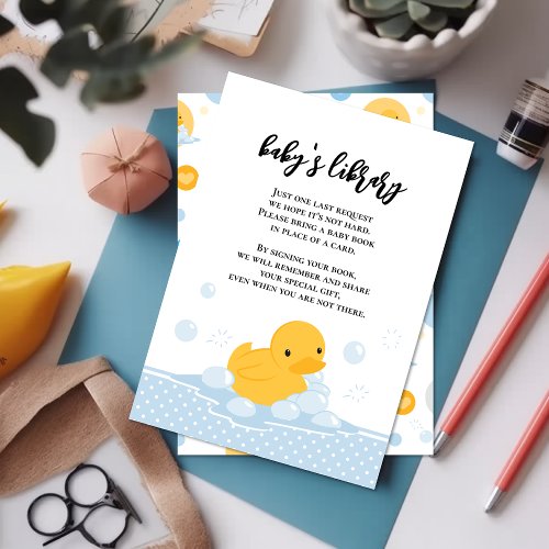 Yellow Duck Baby Book Request Enclosure Card