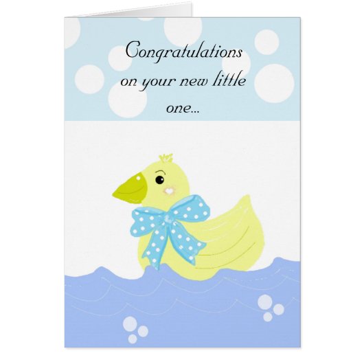 Yellow Duck Baby Congratulations Cards (Front)