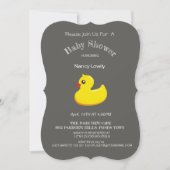 yellow duck baby shower - chalkboard look invitation (Front)