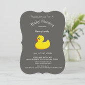 yellow duck baby shower - chalkboard look invitation (Standing Front)