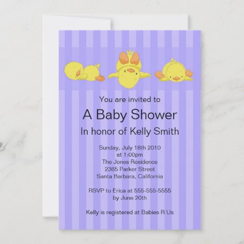 Yellow Duck Baby Shower Invitation