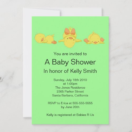 Yellow Duck Baby Shower Invitation