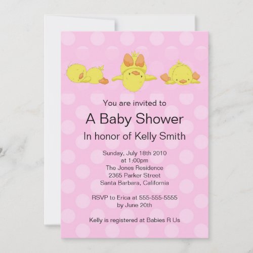 Yellow Duck Baby Shower Invitation