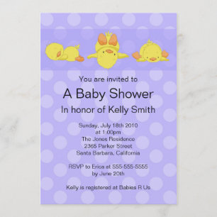 Yellow Duck Baby Shower Invitation
