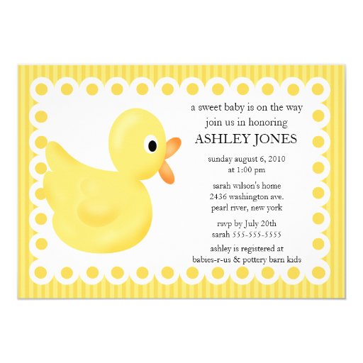 Yellow Duck Baby Shower Invitations 9