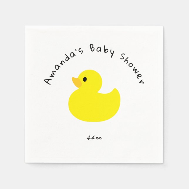 Yellow Duck - Baby Shower Napkins (Front)