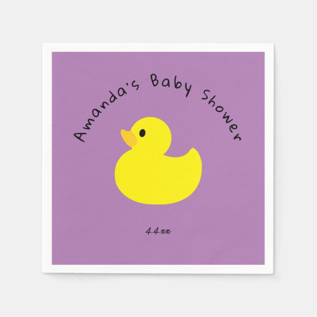 Yellow Duck - Baby Shower Napkins (Front)