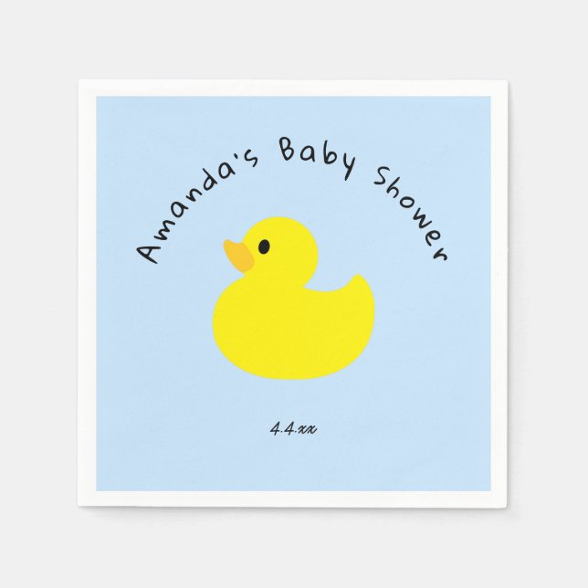 Yellow Duck - Baby Shower Napkins (Front)