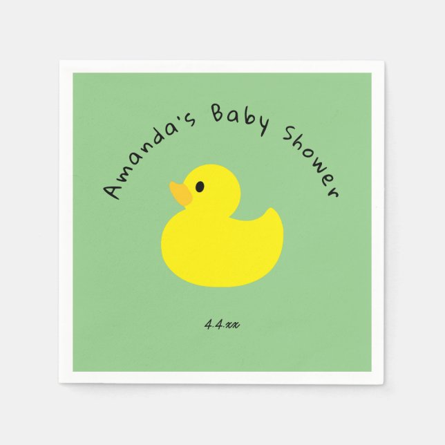 Yellow Duck - Baby Shower Napkins (Front)