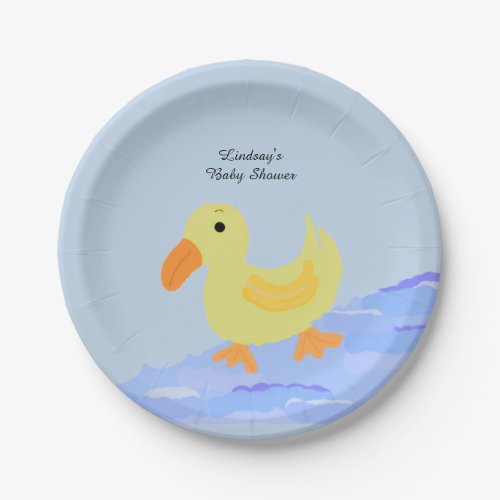 Yellow Duck Baby Shower Paper Plates