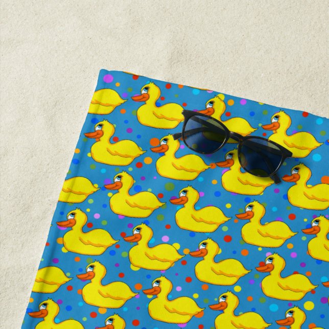 Yellow Duck Beach Towel (In Situ)