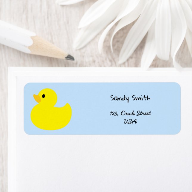 Yellow Duck, Blue Color Label (Insitu)