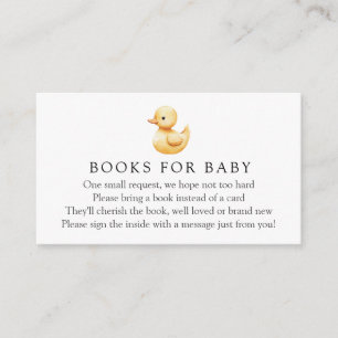 Yellow Duck Books for Baby Request Enclosure Card