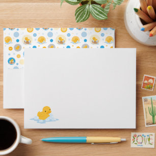 Yellow Duck Bubble Bath Invitation Envelope