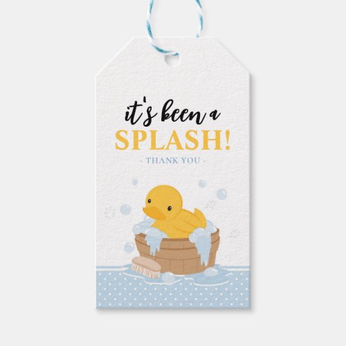 Yellow Duck Bubble Bath Party Favor Gift Tags