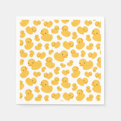 Yellow Duck Bubble Bath Pattern Party Napkin