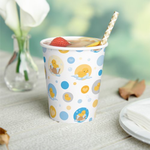 Yellow Duck Bubble Bath Patterned Paper Cup