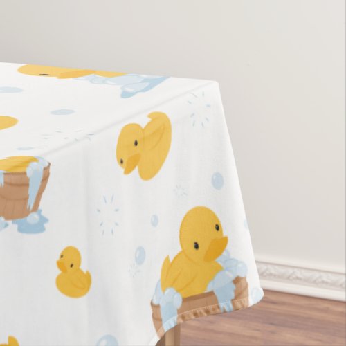 Yellow Duck Bubble Bath Patterned Tablecloth