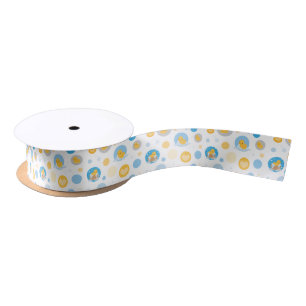 Yellow Duck Bubble Bath Print Satin Ribbon