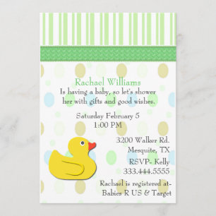 Yellow Duck Colorful Baby Shower Invitation