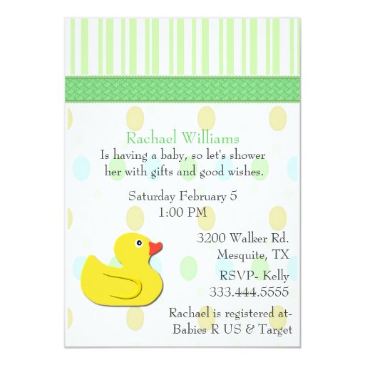 Yellow Duck Baby Shower Invitations 4