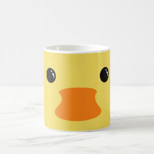 Yellow Duck Cute Animal Face Design Coffee Mug