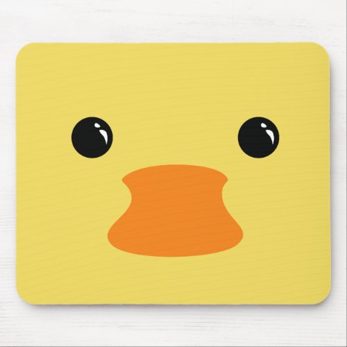 Yellow Duck Cute Animal Face Design Mouse Pad