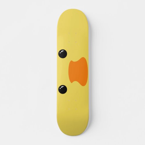 Yellow Duck Cute Animal Face Design Skateboard