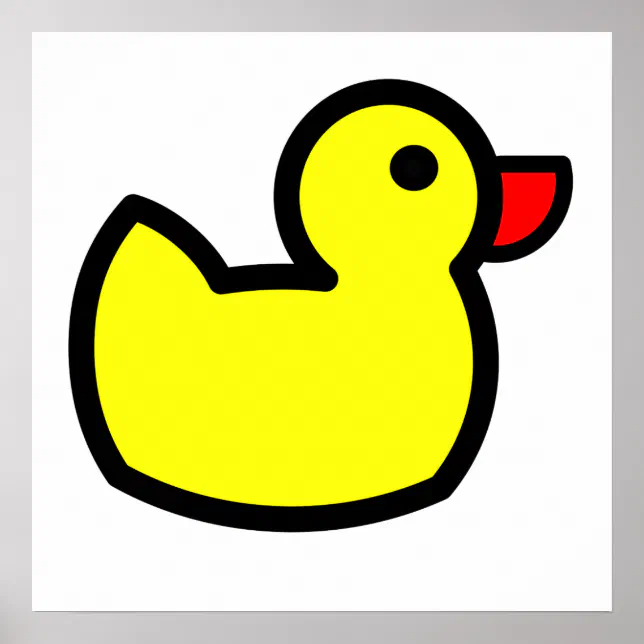 Yellow Duck Drawing Poster | Zazzle