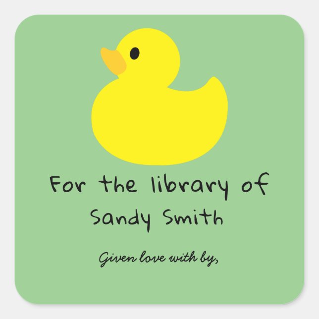 Yellow duck - for the library of square sticker (Front)