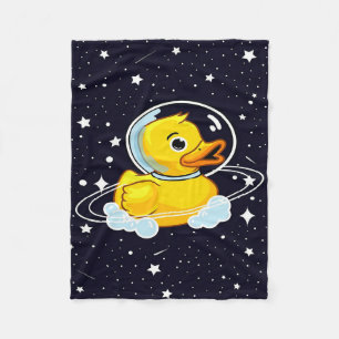 Yellow Duck In Space Gift Duck For Mother Day Fleece Blanket
