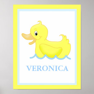 Yellow Duck Little Ducky Personalized Art Print