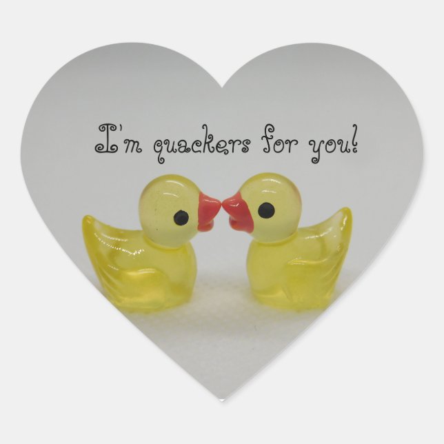 Yellow Duck Love Heart Sticker (Front)