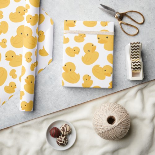 Yellow Duck Patterned Wrapping Paper