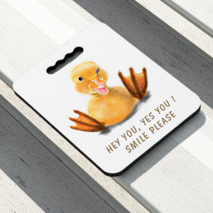 Yellow Duck Playful Seat Cushion Smile Cartoon