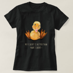 Yellow Duck Playful Wink Funny Text T-Shirt