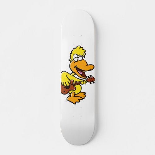 Yellow duck playing guitar  choose back color skateboard