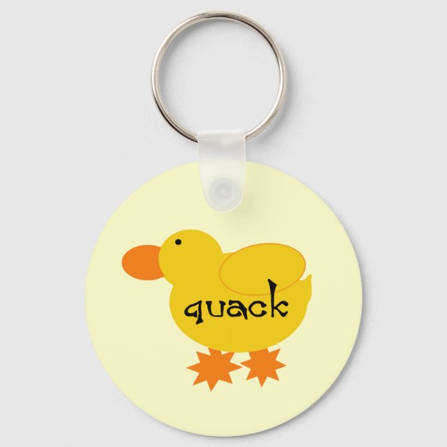 Yellow Duck Quack Tshirts and Gifts Keychain (Front)