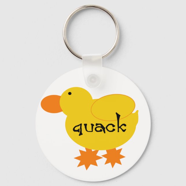 Yellow Duck Quack Tshirts and Gifts Keychain (Front)
