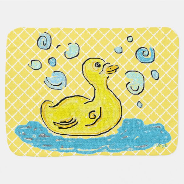 Yellow Duck Receiving Blanket (Horizontal)