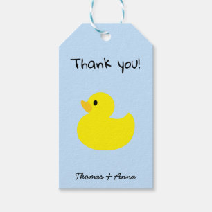 Yellow Duck Thank You, Blue Color Gift Tags