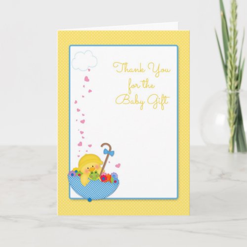 Yellow Duck Umbrella Hearts Baby Gift Thank You