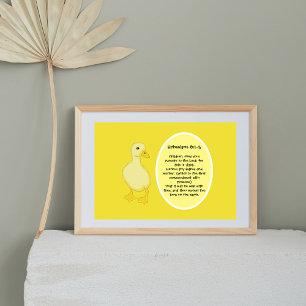 Yellow Duckie Bible Verse Baby’s Room Poster