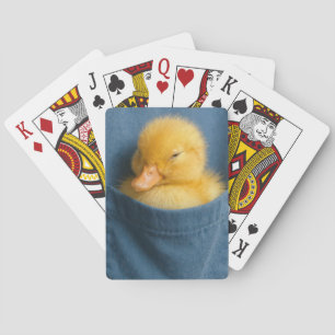 Yellow Duckling In a Blue T-shirt Pocket Poker Cards