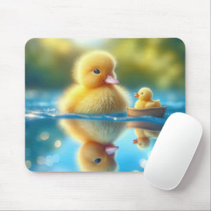 Yellow Duckling In a Rowboat Mouse Pad